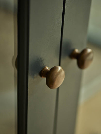 Simple Knob, Large, Antique Brass