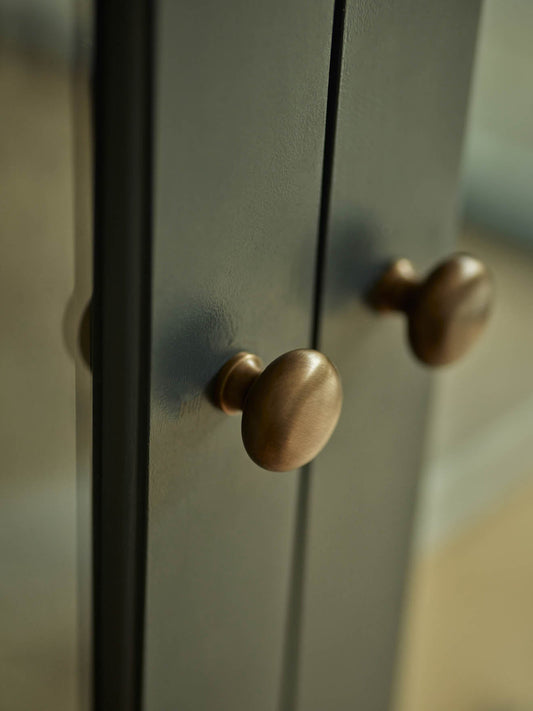 Simple Knob, Large, Antique Brass