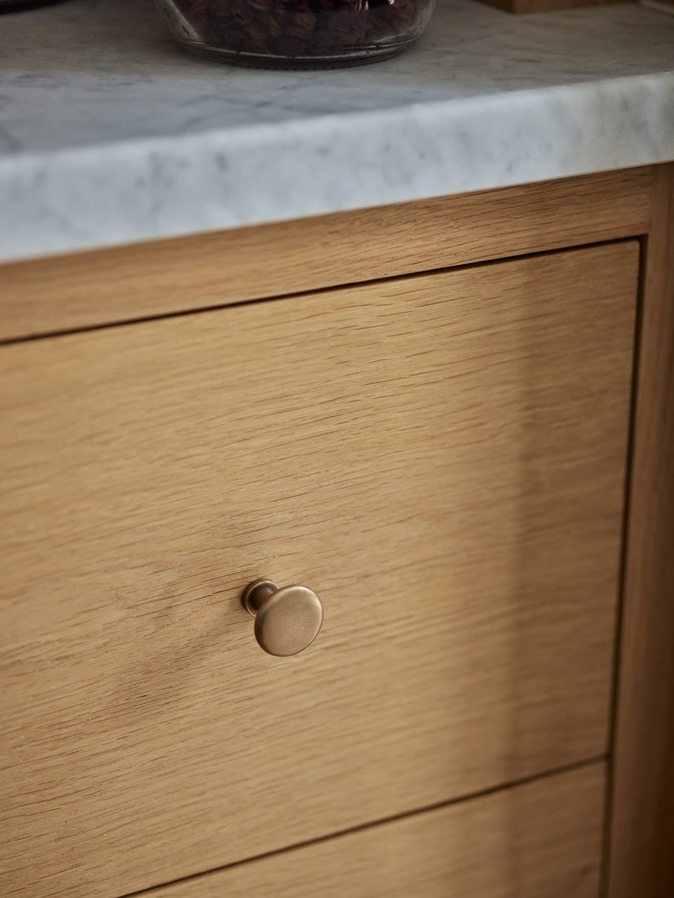 Flattened Knob, Antique Brass