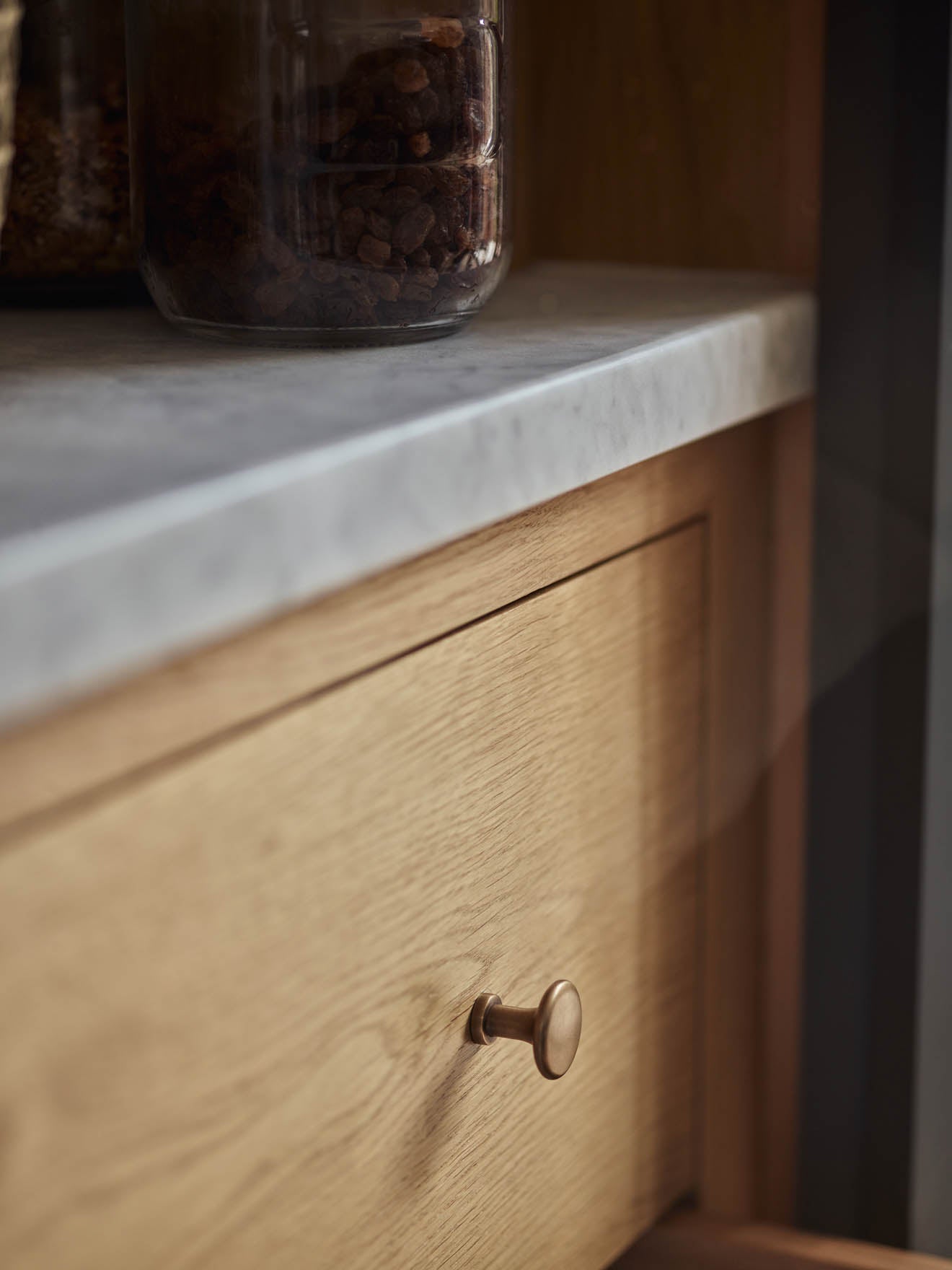 Flattened Knob, Antique Brass