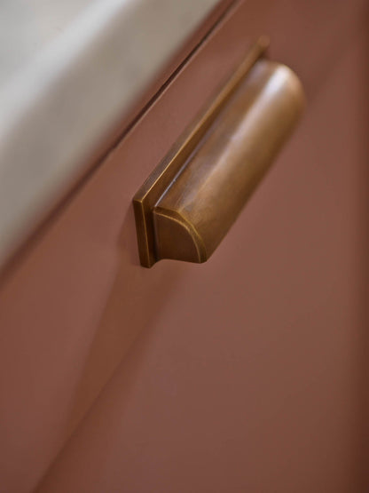 Rectangular Cup Handle, Antique Brass